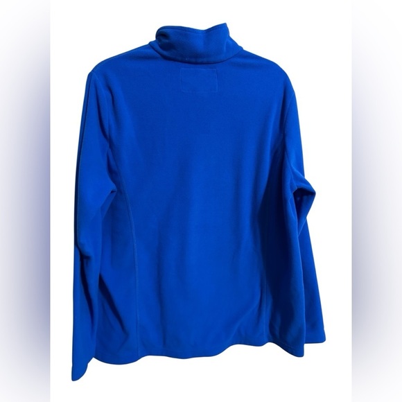 Land’s End Royal Blue 1/4 Zip Long Sleeve Mock Neck Fleece Pullover L 14-16 - Picture 4 of 7
